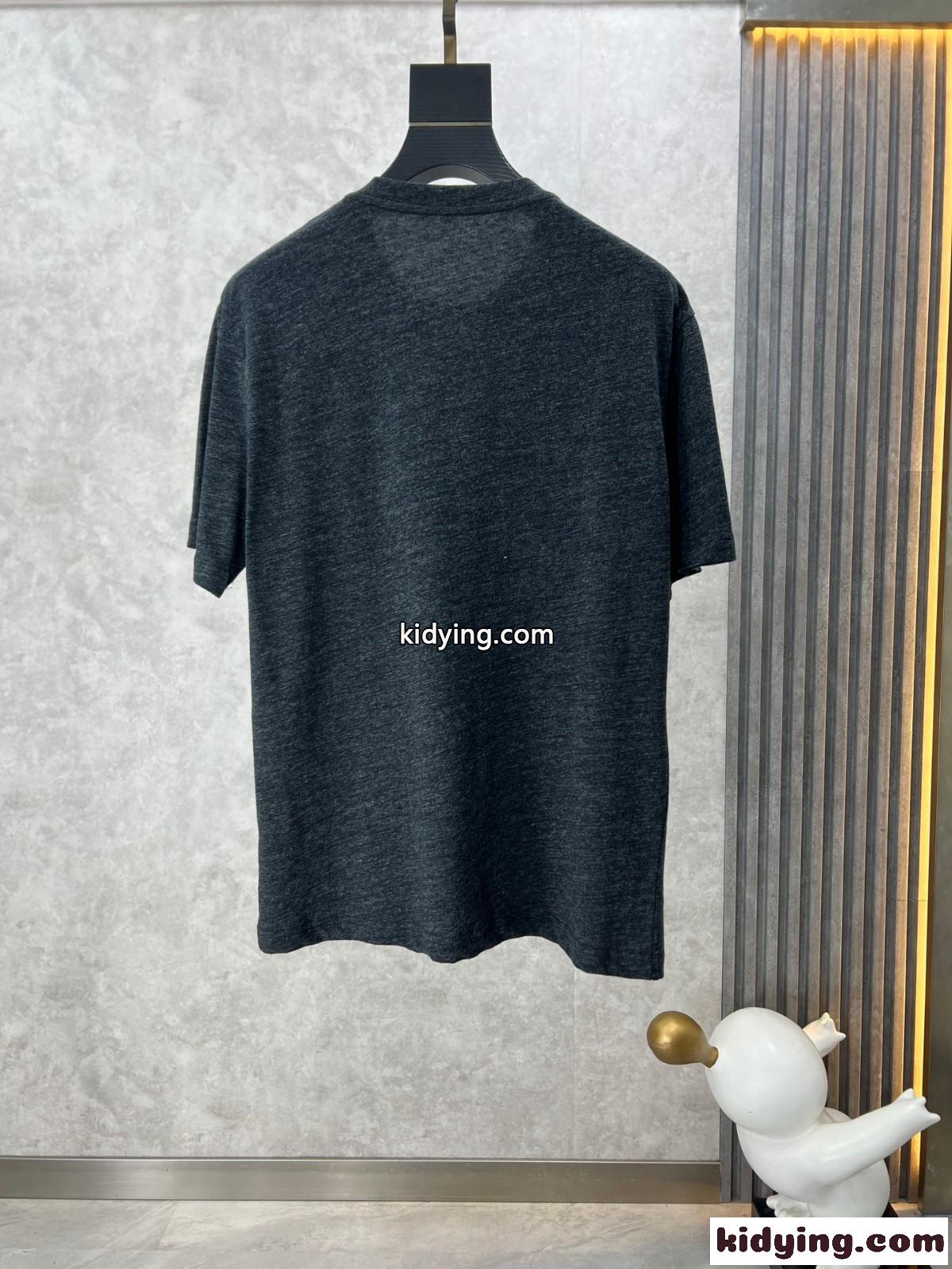 LOEWE x Suna Fujita コットン 半袖Tシャツ ロエベ Tシャツ コピー ダークグレー-1