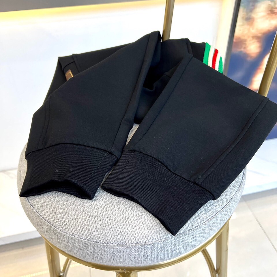 カジュアル 合わせやすい メンズ スウェットパンツ グッチ パンツ コピー ブラック-3