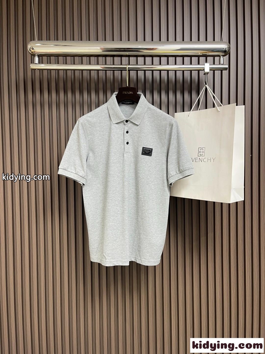 洗練された シンプル ロゴプレート ポロシャツ ドルチェ&ガッバーナ Tシャツ 偽物-0