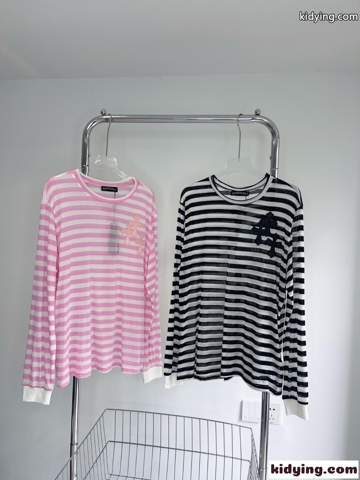 定番 人気 ボーダー柄 合わせやすい 透け感 クロムハーツ Tシャツ コピー 長袖 春夏 uvカット 薄手 トップス-0