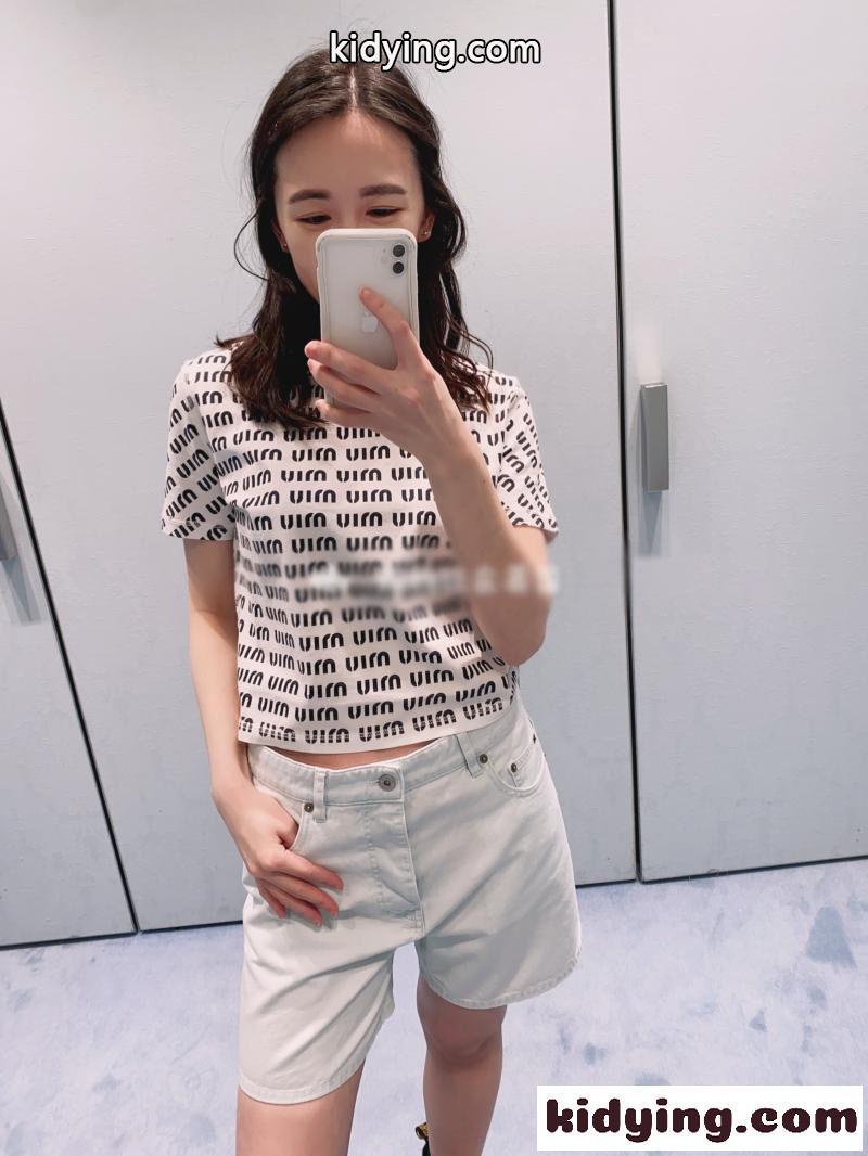 23春夏新作～プリント コットン 半袖Tシャツ ミュウミュウ Tシャツ コピー クルーネック-3