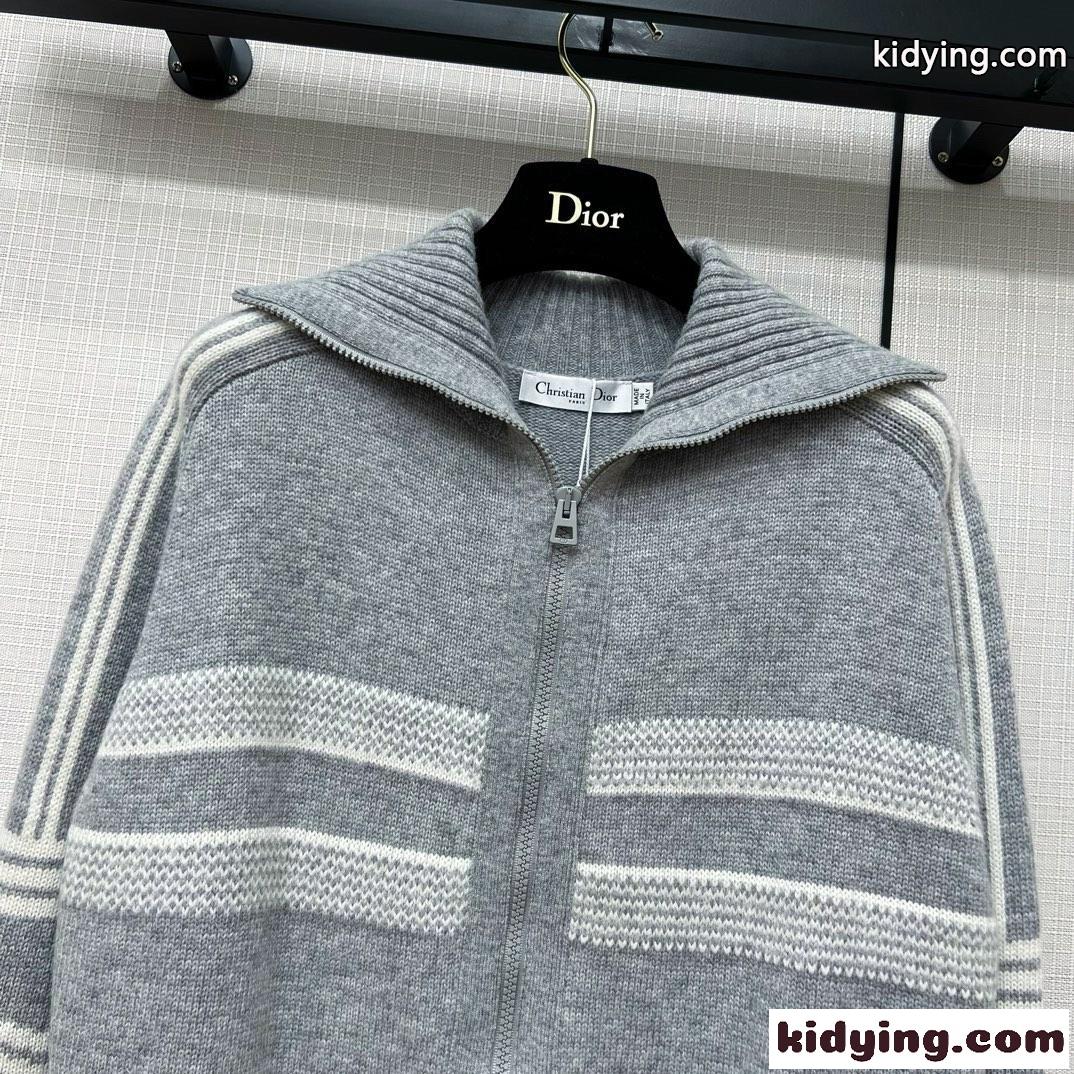 DIORALPS ジップ カーディガン クリスチャン・ディオール ニット コピー グレー-2