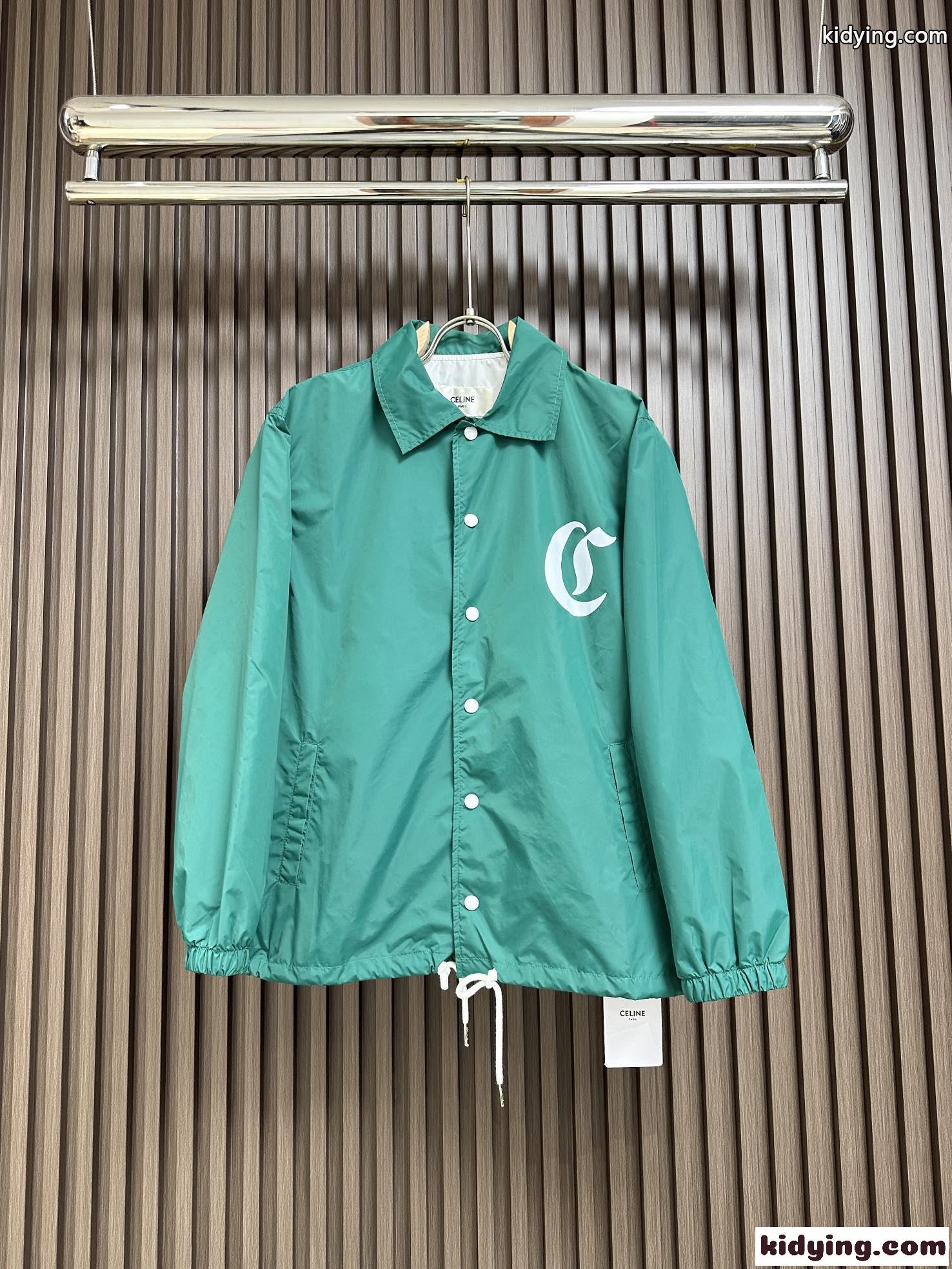 CELINEプリント コーチジャケット セリーヌ ジャケット コピー グリーン-0