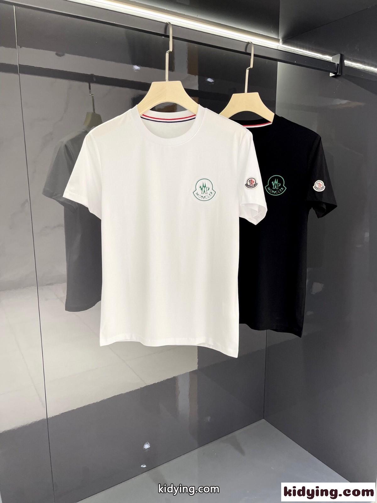 シルケット コットン 着心地いい モンクレール tシャツ コピー クルーネック ロゴ おしゃれ 半袖 人気 トップス-0