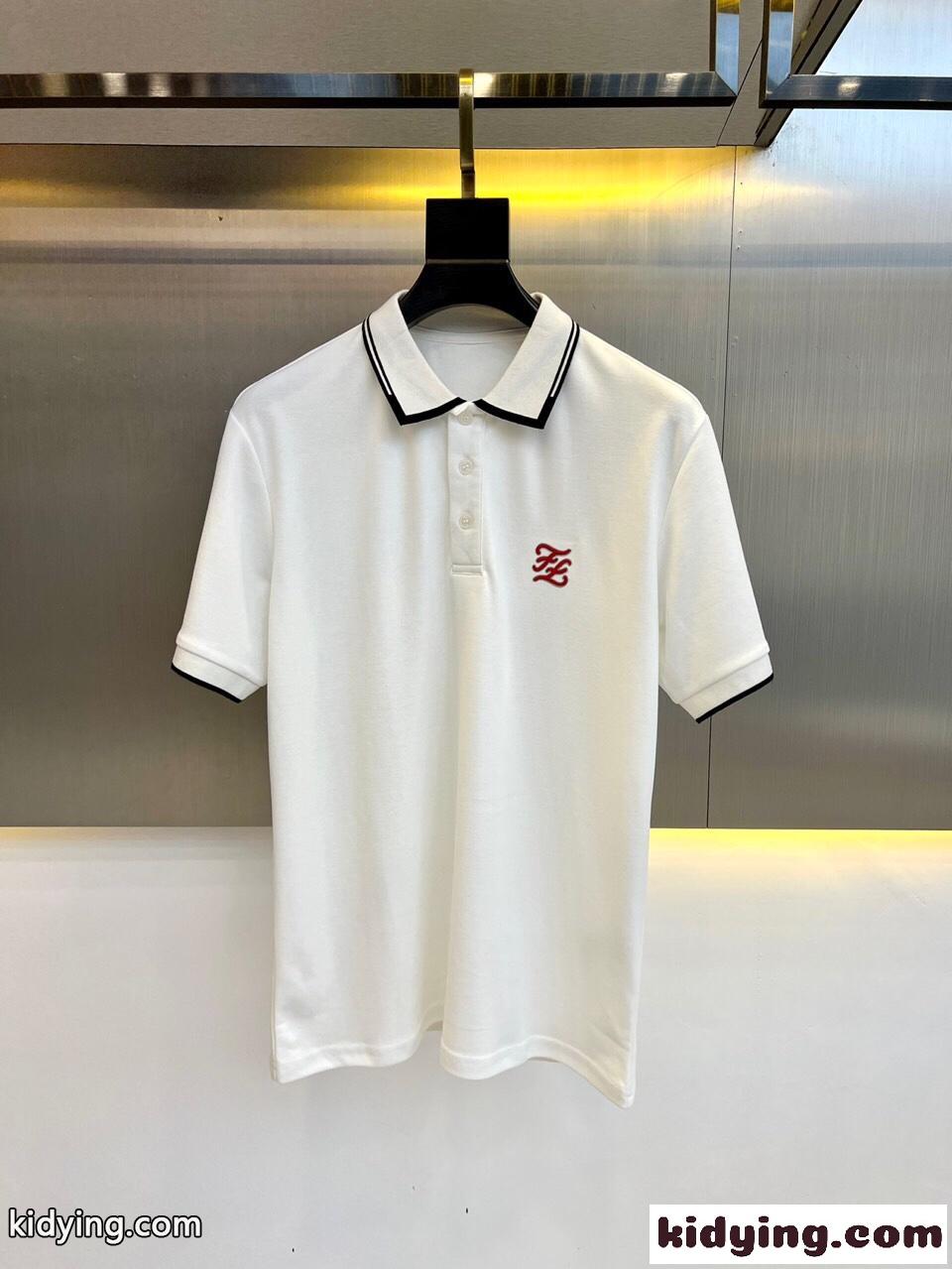 カジュアル おしゃれ コットン 半袖 ポロシャツ フェンディ Tシャツ コピー 半袖 トップス-1