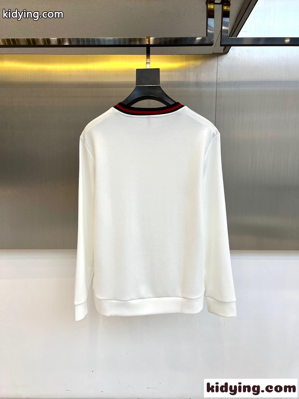 カジュアル 定番 ウェブストライプ スウェットシャツ グッチ Tシャツ コピー ホワイト-3