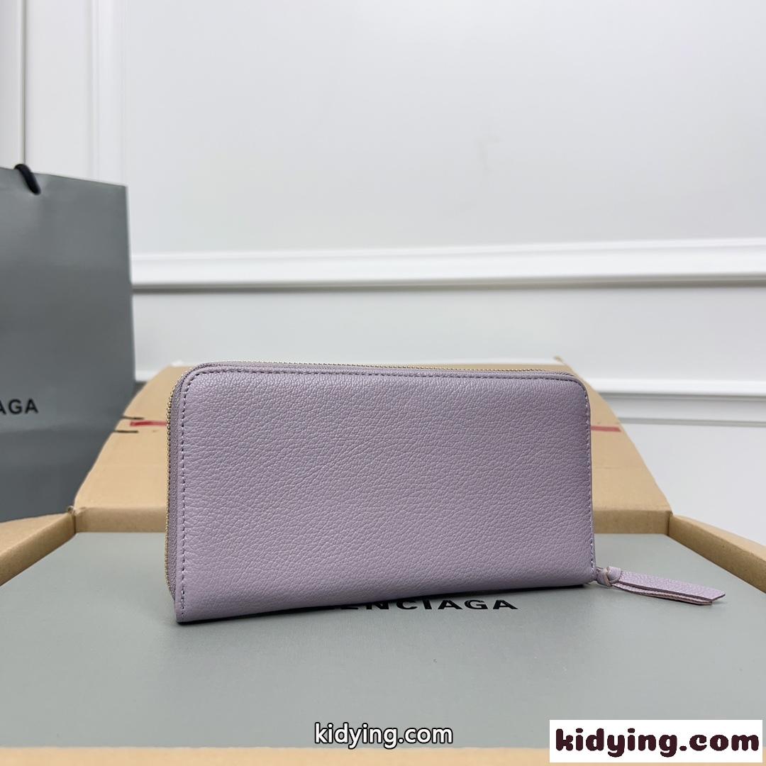 定番 ラウンドファスナー 長財布 バレンシアガ 財布 コピー パープル-0