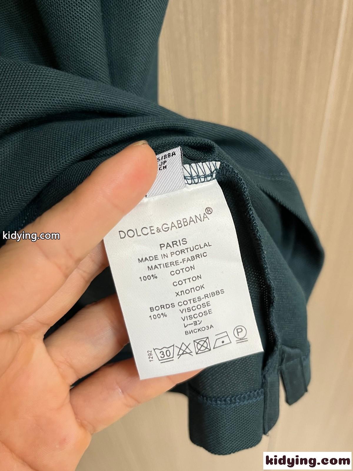 ドルチェ&ガッバーナ 半袖Tシャツ コピー カジュアル 定番 コットンピケ ポロシャツ グリーン-0
