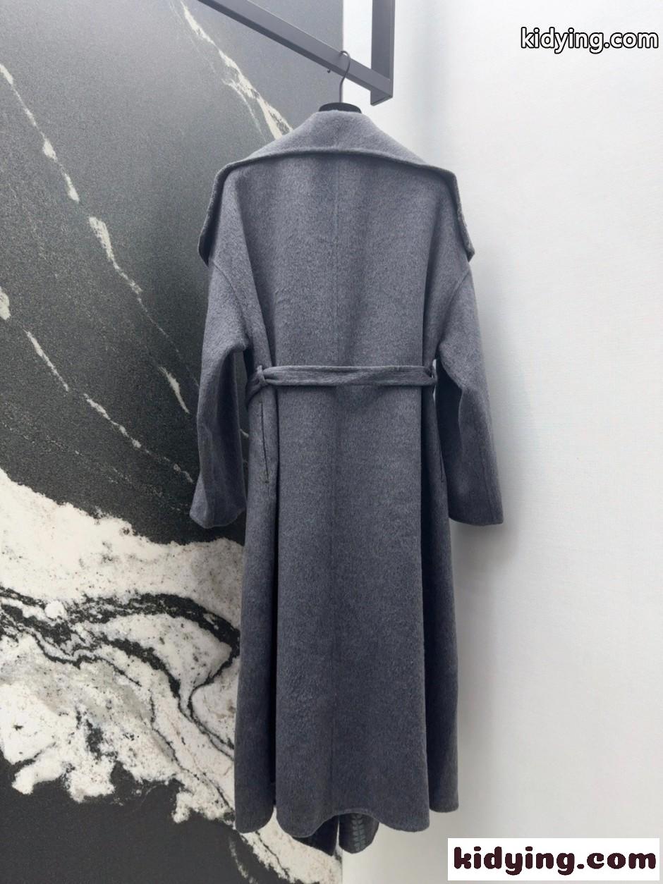 上品 エレガント ベルト付き ロングコート エルメス 偽物 合わせやすい グレー-5