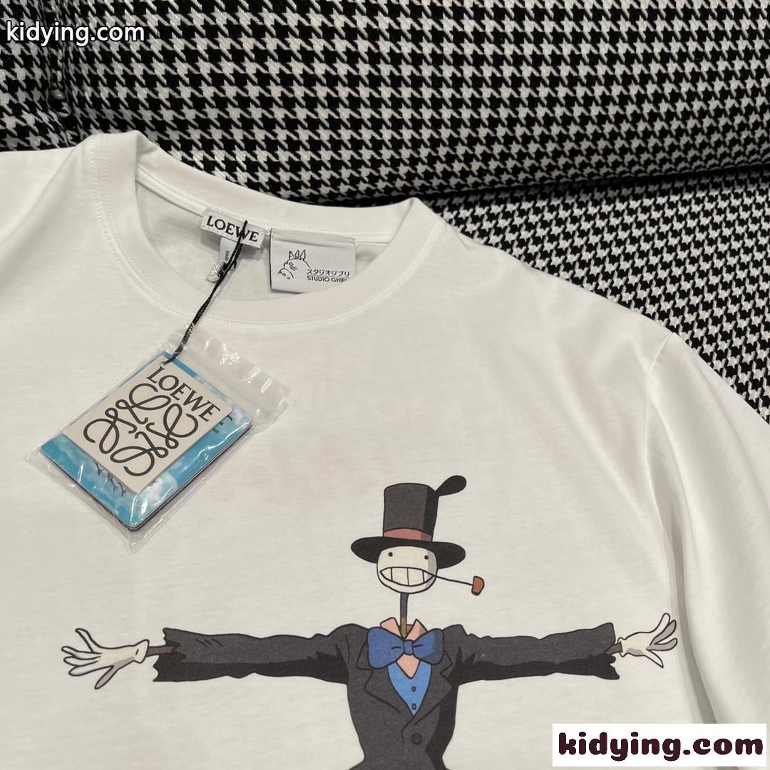 LOEWE x ジブリ ハウルの動く城 ヒン マルクル カブ 半袖Tシャツ ロエベ Tシャツ コピー-2