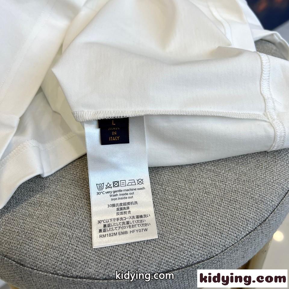 カジュアル お洒落 ロゴプリント 半袖Tシャツ ルイ・ヴィトン Tシャツ コピー ホワイト-1