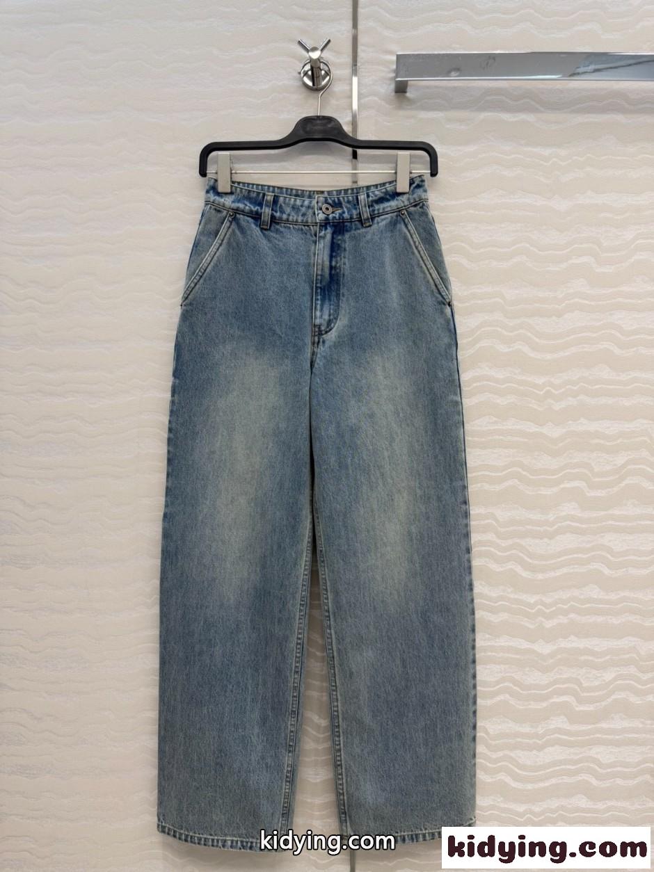 お洒落 合わせやすい デニムパンツ ロエベ ジーンズ コピー ブルー-1