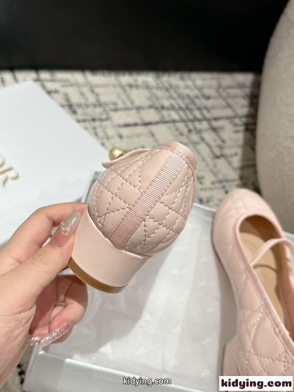Dior バレエパンプス クリスチャン・ディオール パンプス コピー ライトピンク-3