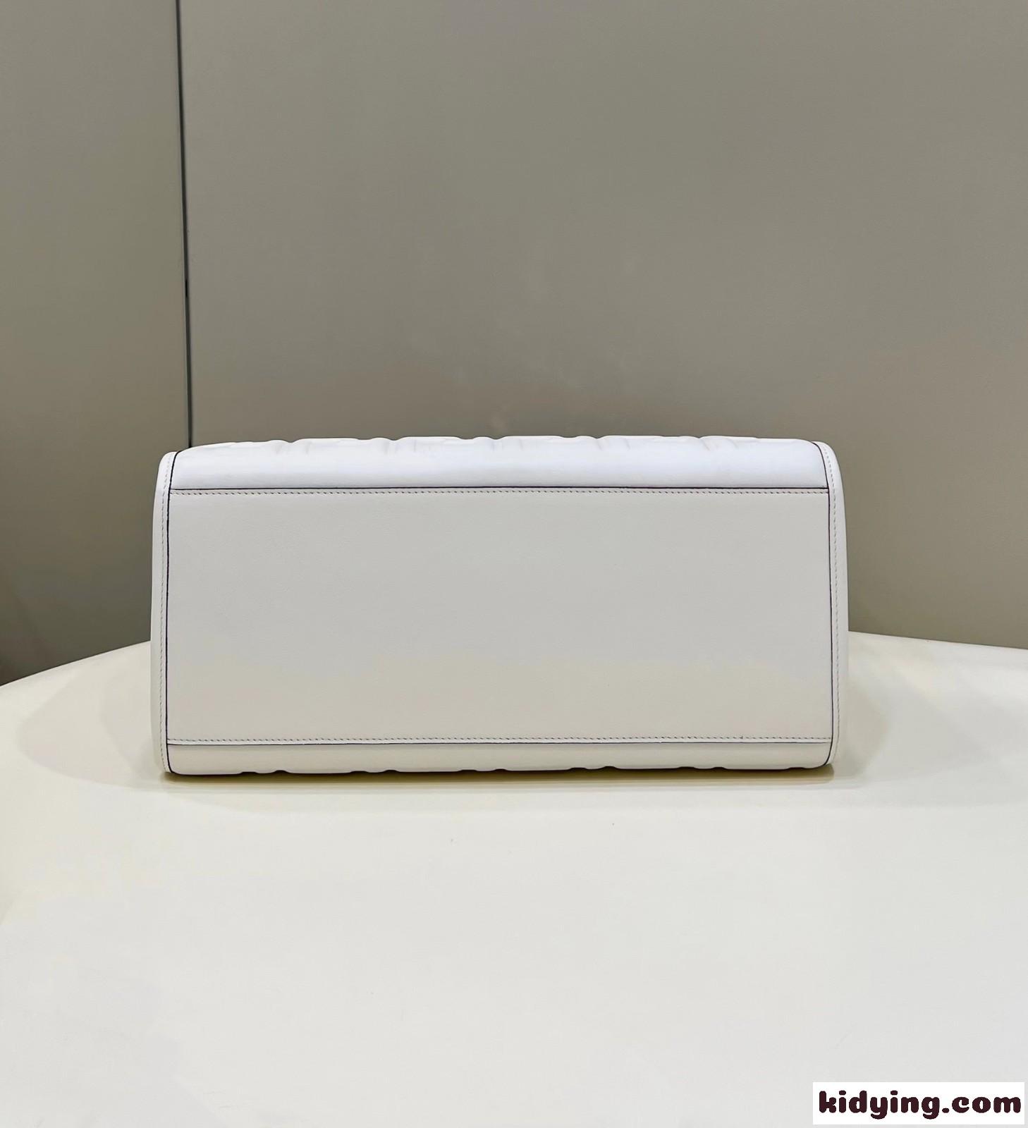 サンシャイン ミディアム ホワイト レザー フェンディ バッグ 人気 コピー トートバッグ-1
