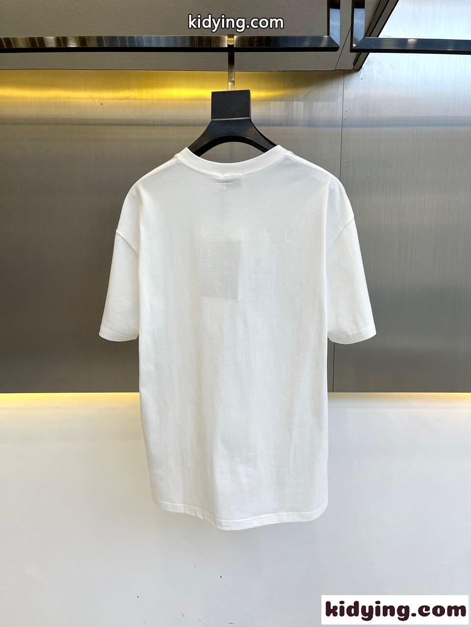 ベーシック 着回し ロゴ クルーネック バーバリー Tシャツ コピー メンズ 半袖 トップス ホワイト-2