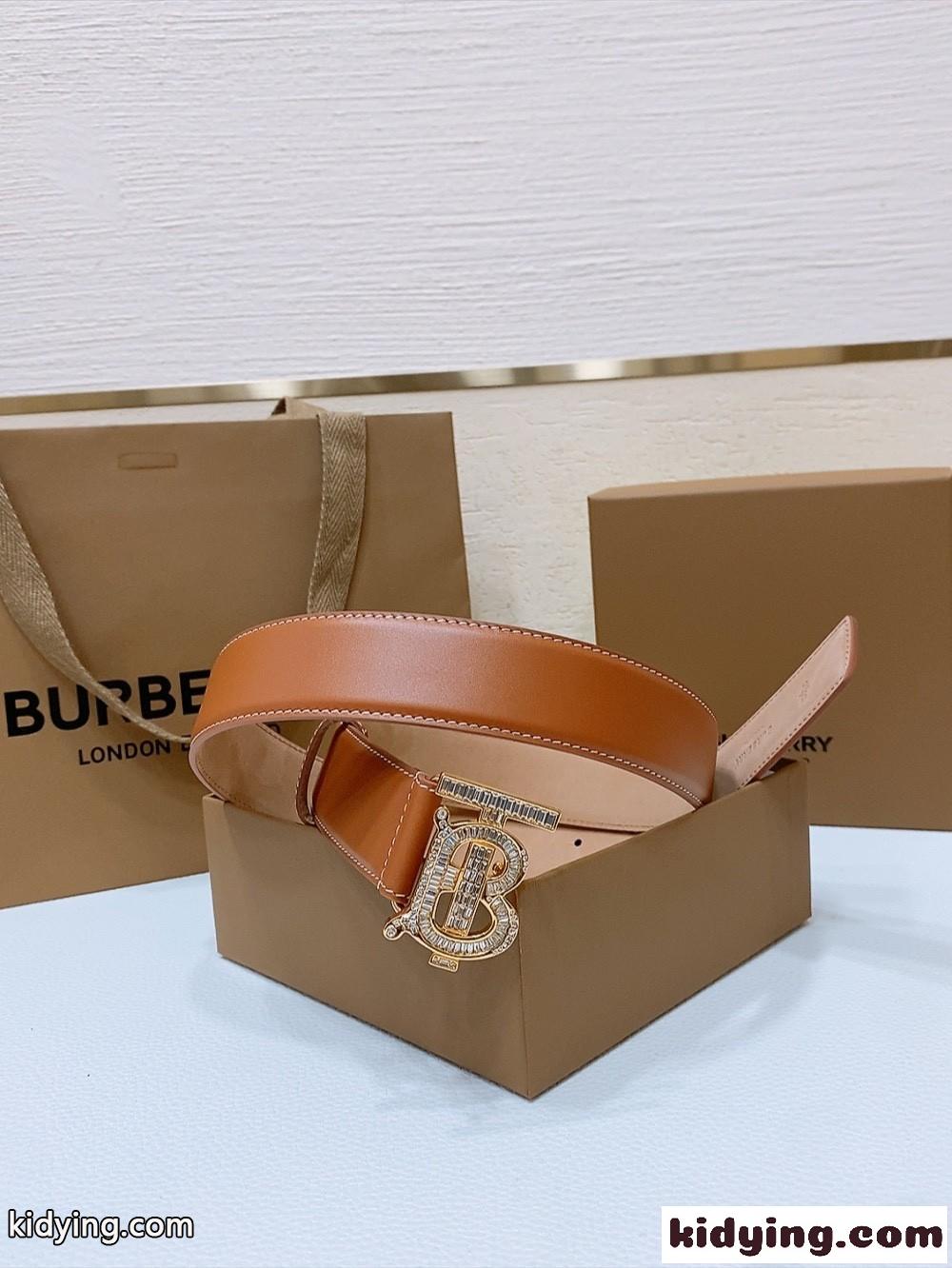 バーバリー ベルト コピー 洗練された 上品 TBバックル 合わせやすい レザーベルト-0
