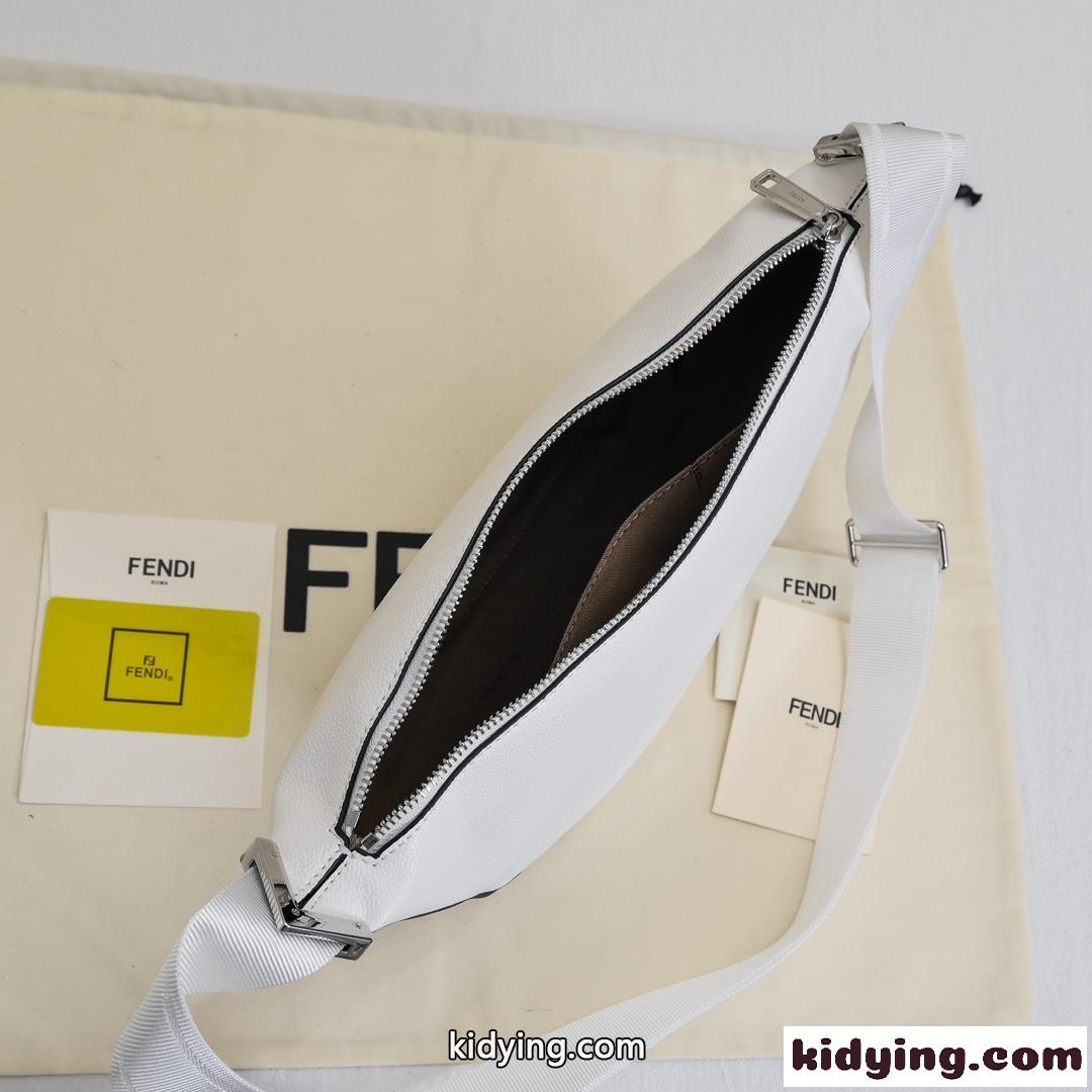 Fendi Roma レザー フェンディ メロン スモール スーパーコピー ショルダーバッグ ホワイト-3