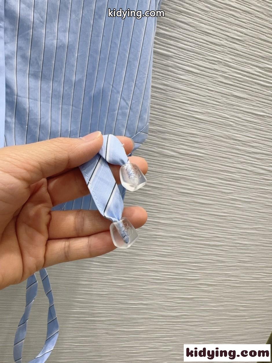 ロエベ シャツ 偽物 ストライプ柄 ノースリーブ アシンメトリーシャツ-3