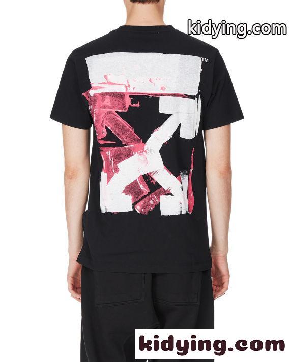 かっこいい プリント クルーネック 着心地いい オフホワイト 半袖Tシャツ コピー カジュアル ゆったり ホワイト ブラック-3