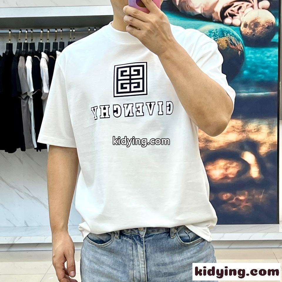 おしゃれ ロゴ 半袖Tシャツ ジバンシィ Tシャツ 偽物 クルーネック ホワイト-1