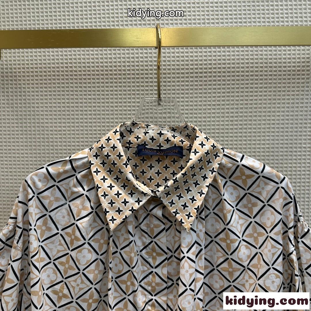 LV バイ・ザ・プール モノグラムタイルケープブラウス ルイヴィトン シャツ コピー レディース-2