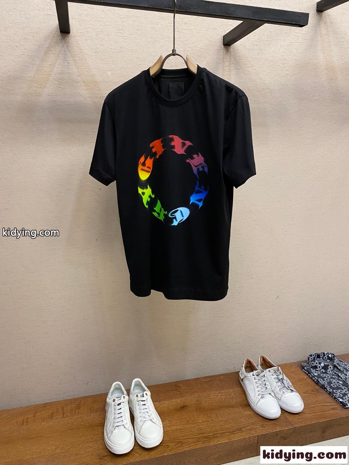 おしゃれ ロゴサークル オーバーサイズ コットンTシャツ ジバンシィ Tシャツ コピー-1