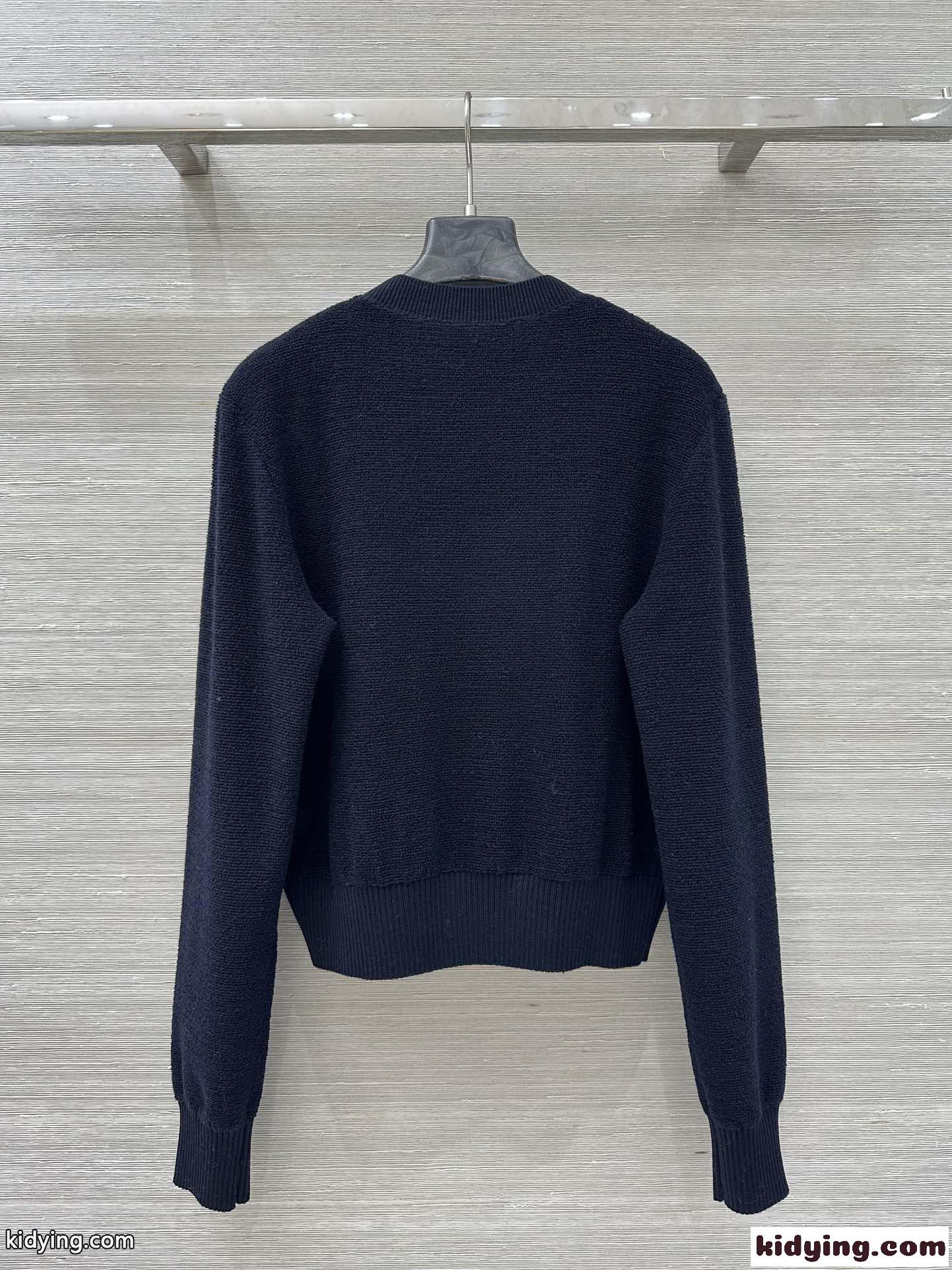 洗練された 上品 ロゴ クルーネック ロエベ セーター コピー ネイビー-4