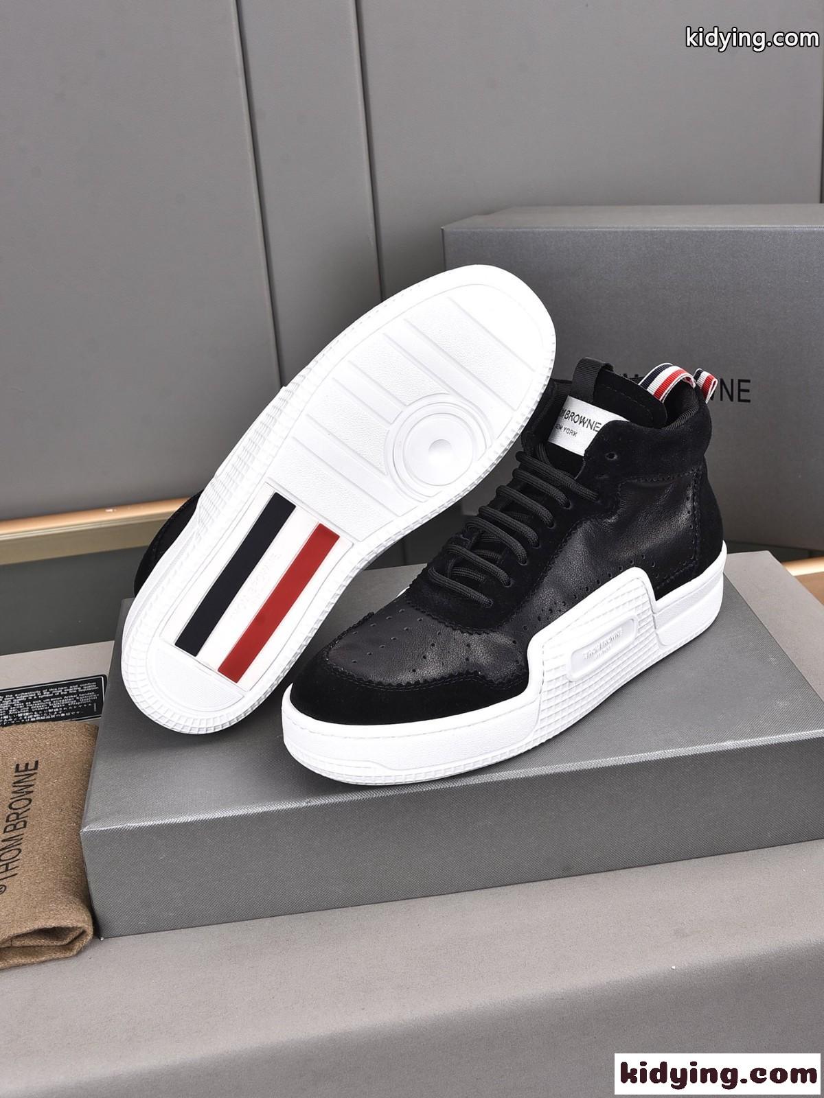 おしゃれ レースアップ ハイカット カジュアルジューズ トムブラウン スニーカー コピー メンズ 通気性 快適-2