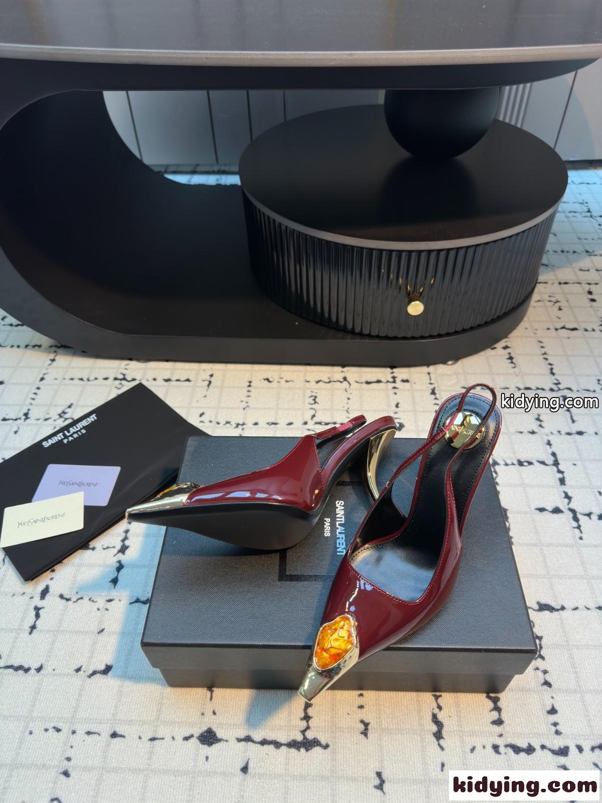 エレガント YSL ルル スリングバックパンプス イヴ・サンローラン コピー レッド-2