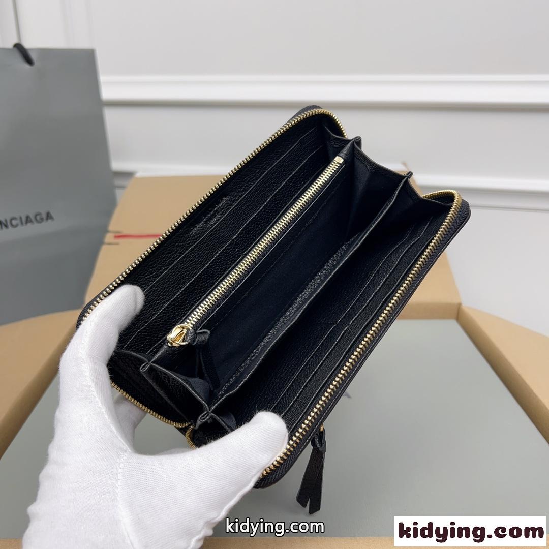 定番 ラウンドファスナー 長財布 バレンシアガ 財布 コピー ブラック-4