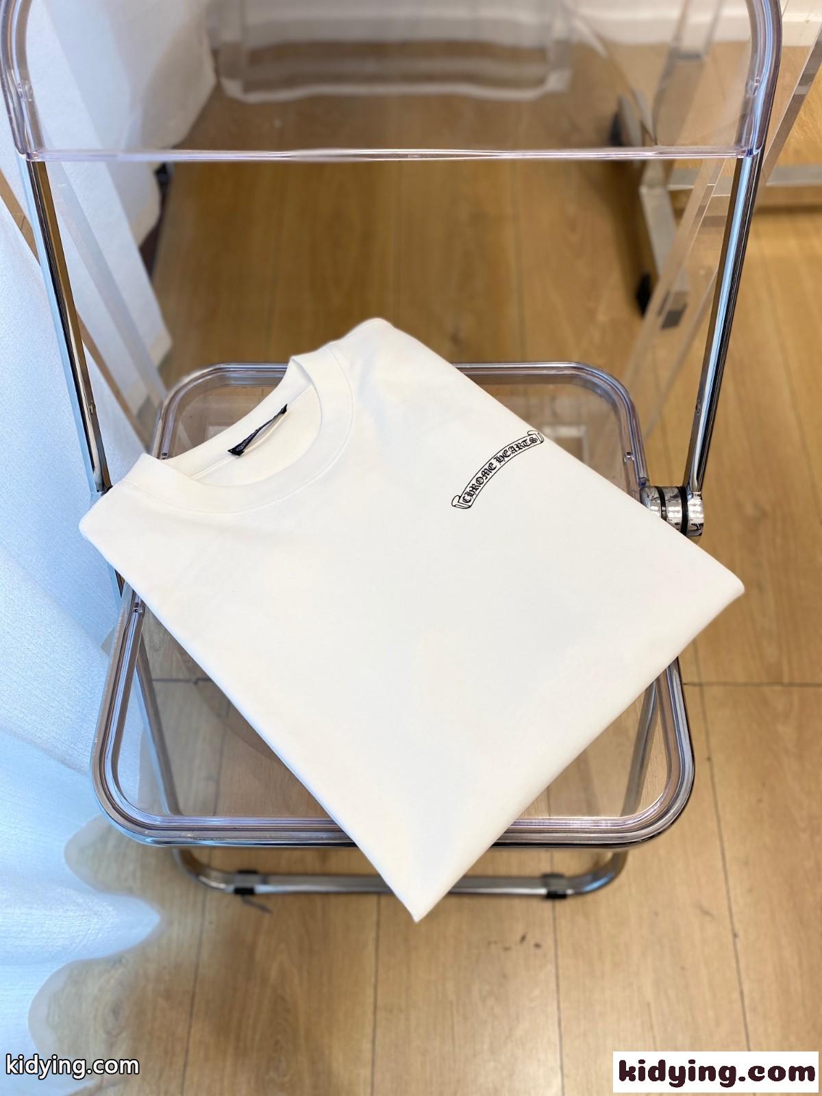 定番 合わせやすい クルーネック 長袖Tシャツ クロムハーツ Tシャツ コピー ホワイト-4