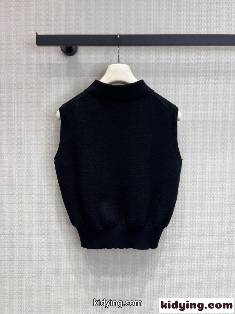 ポニー刺繍 ノースリーブ ニットポロ ラルフローレン ニット 偽物 ブラック-0