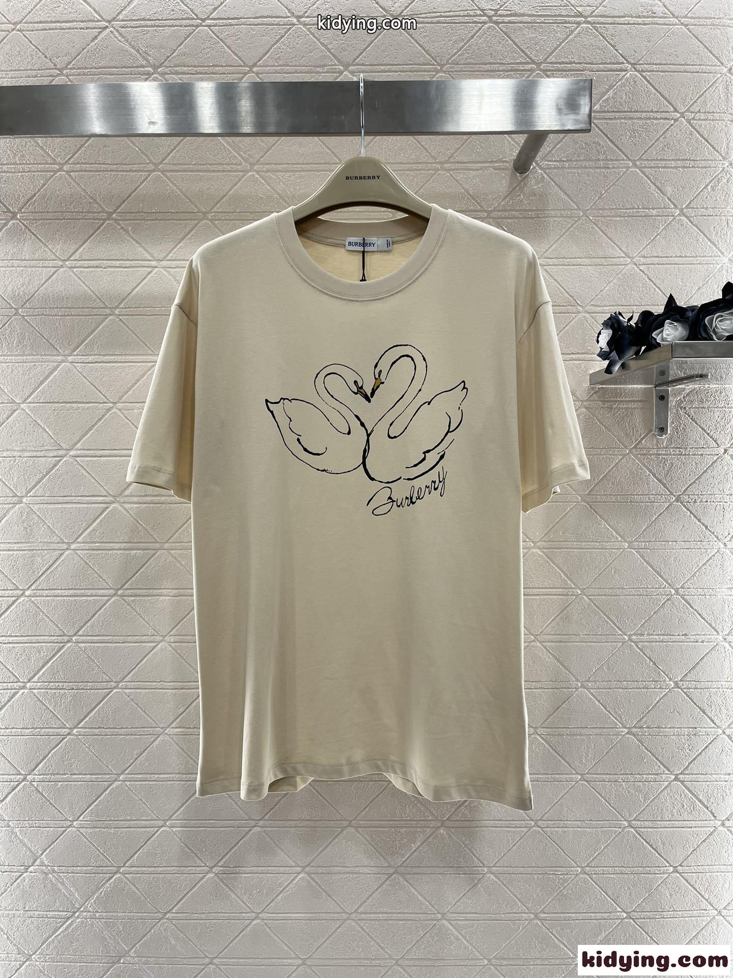 遊び心溢れる プリント コットンTシャツ バーバリー Tシャツ コピー 半袖 トップス-1