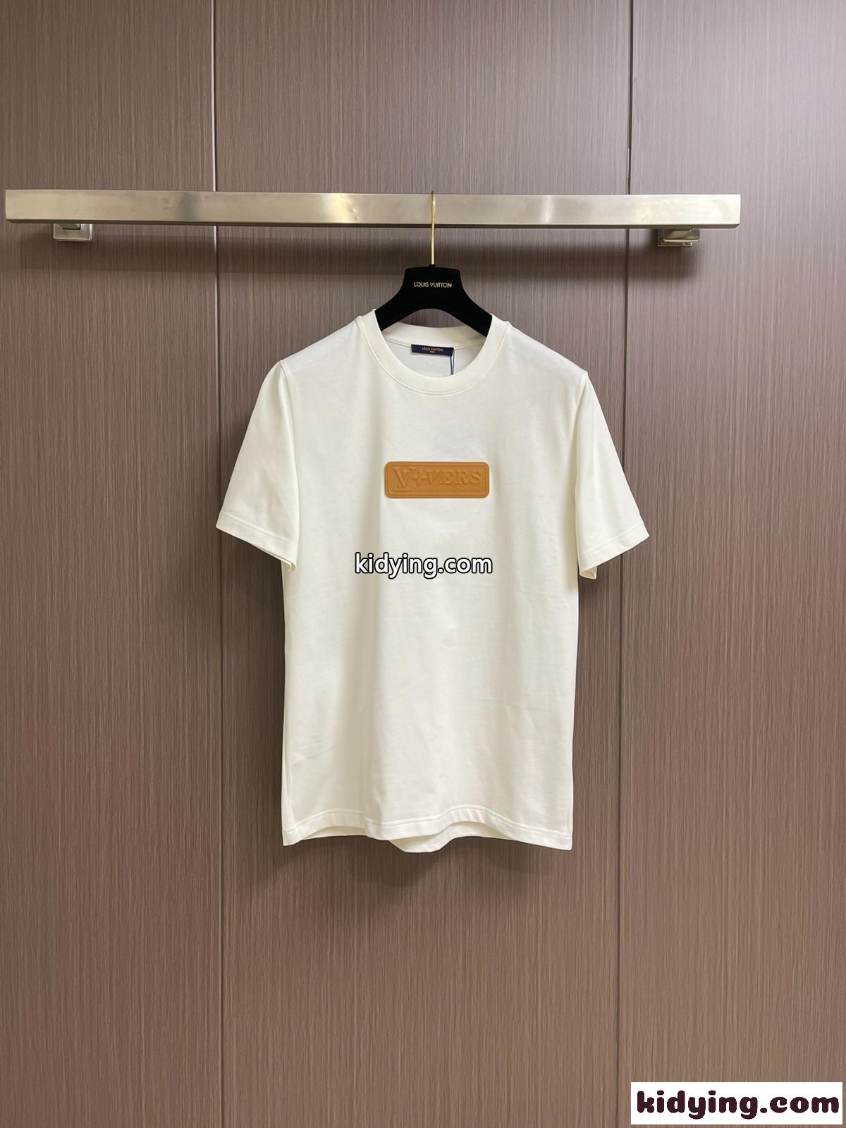 VVN パッチ ショートスリーブコットンクルーネック ルイ・ヴィトン Tシャツ コピー ホワイト-0