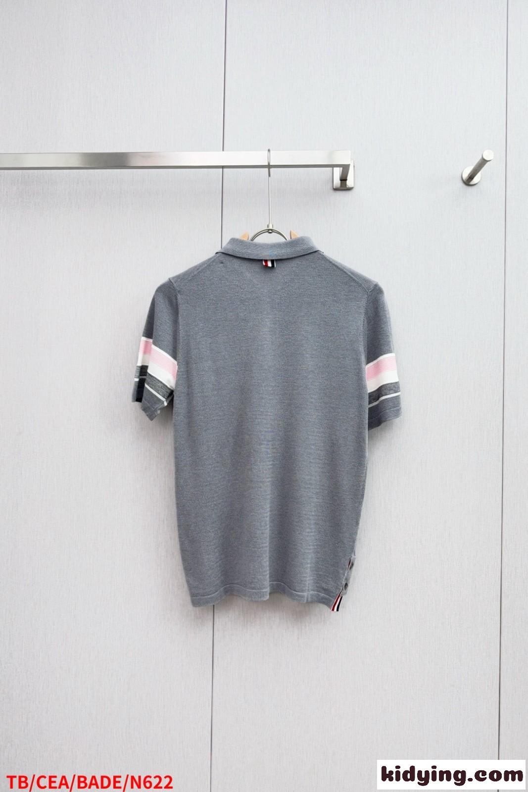 洗練された ニット ポロシャツ トムブラウン Tシャツ 偽物 半袖トップス-2
