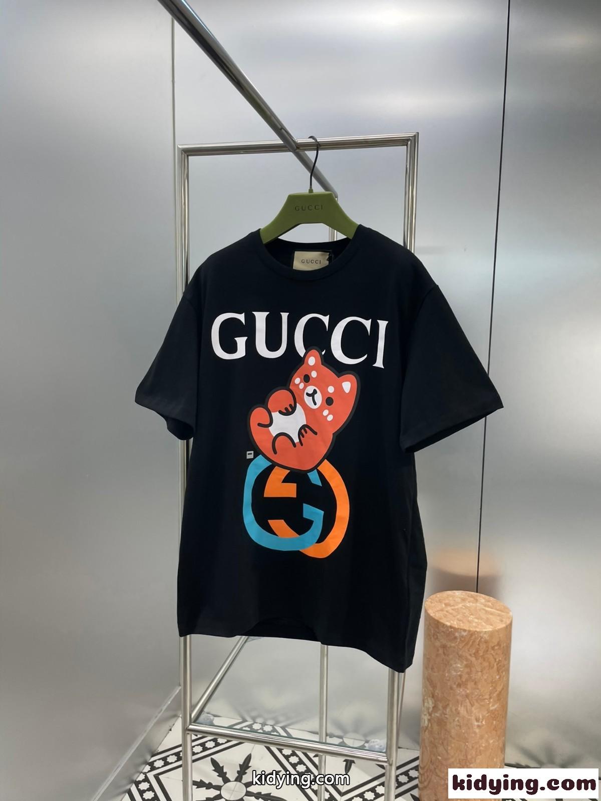 GUCCI アニマル プリント コットン Tシャツ グッチ Tシャツ コピー ユニセックス-1