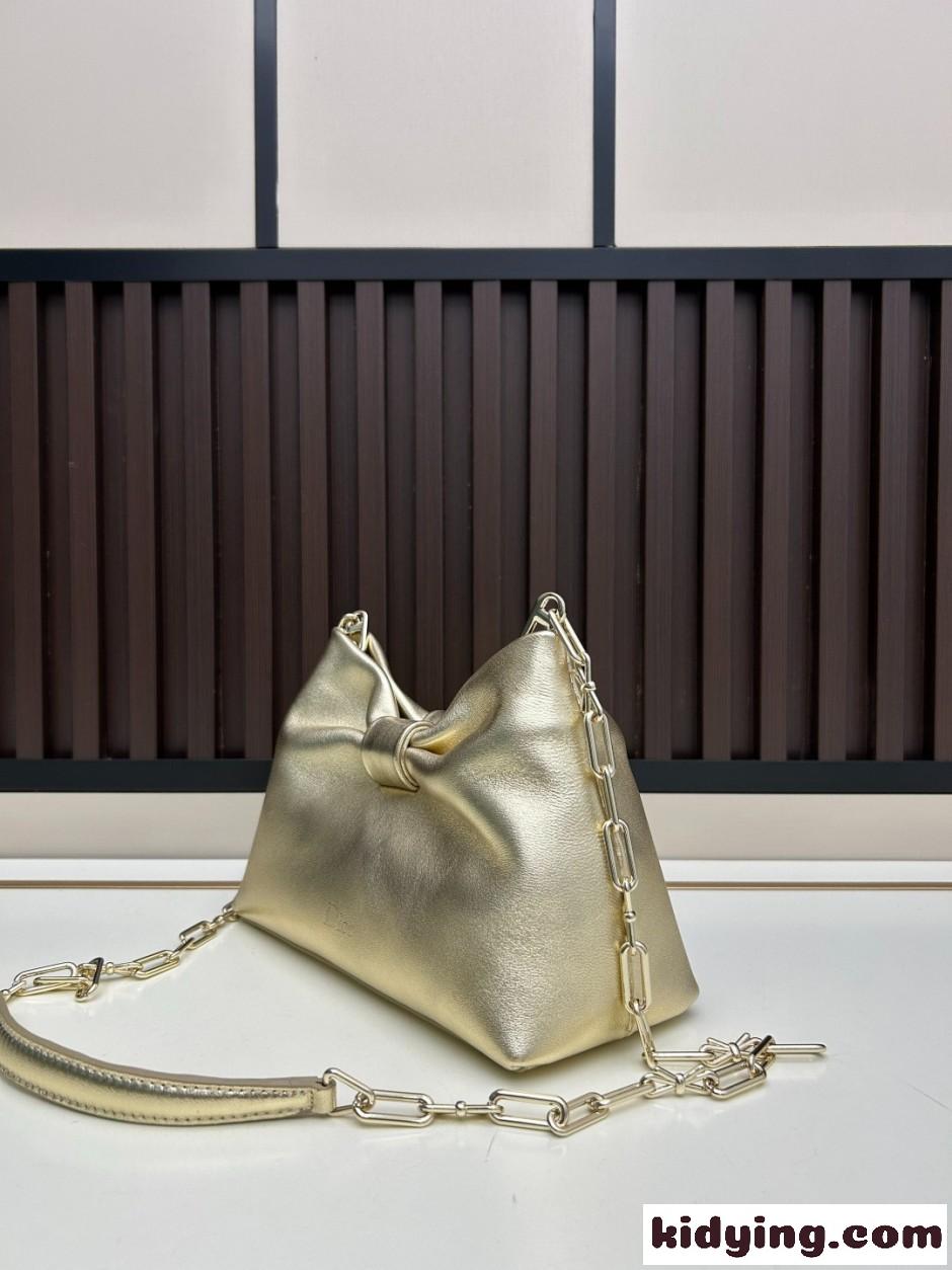 注目される Dior Bow バッグ スモール クリスチャン・ディオール スーパーコピー ゴールド-0