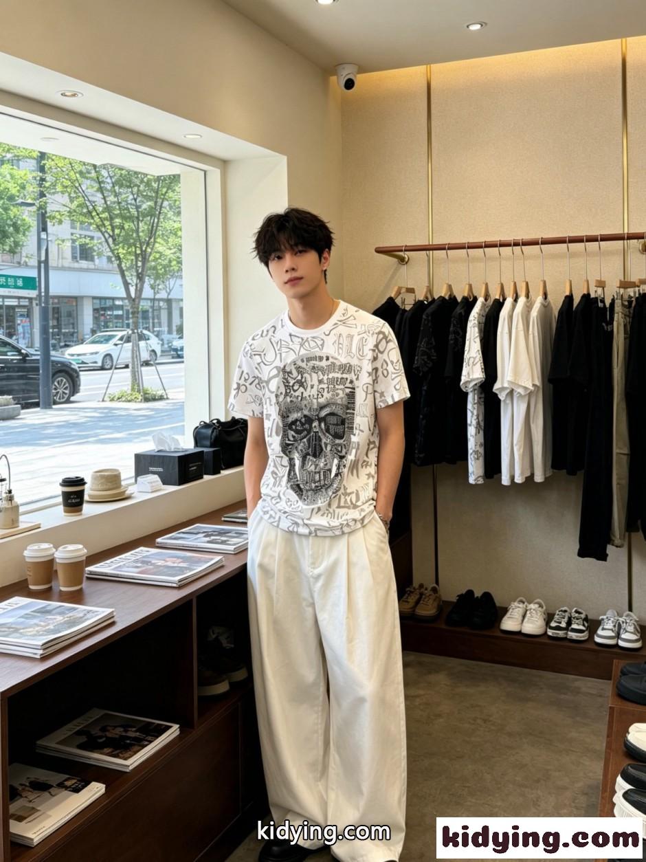 ストリート スカル 総柄 半袖Tシャツ フィリッププレイン Tシャツ 偽物-0