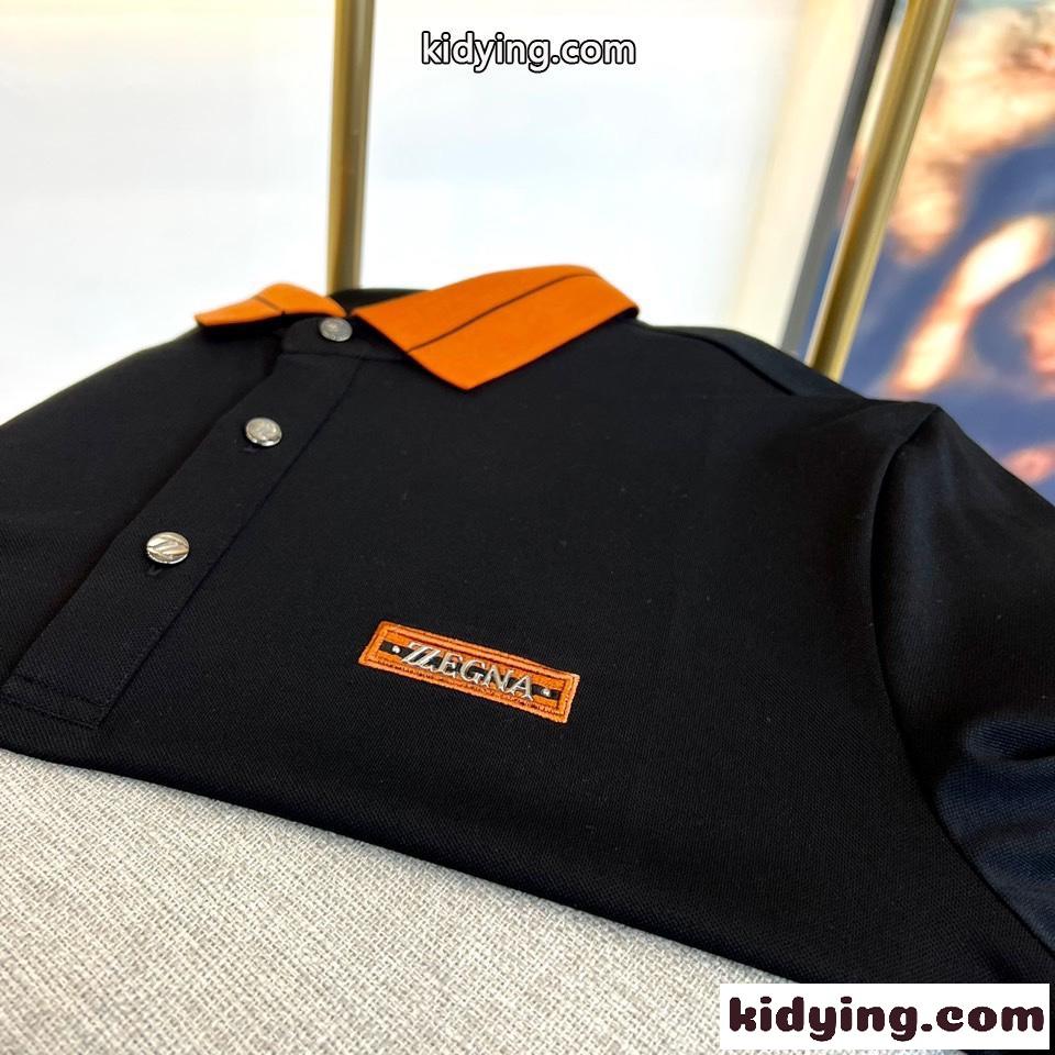 定番 エルメネジルド・ゼニア Tシャツ コピー カジュアル 半袖 ポロシャツ ブラック-4