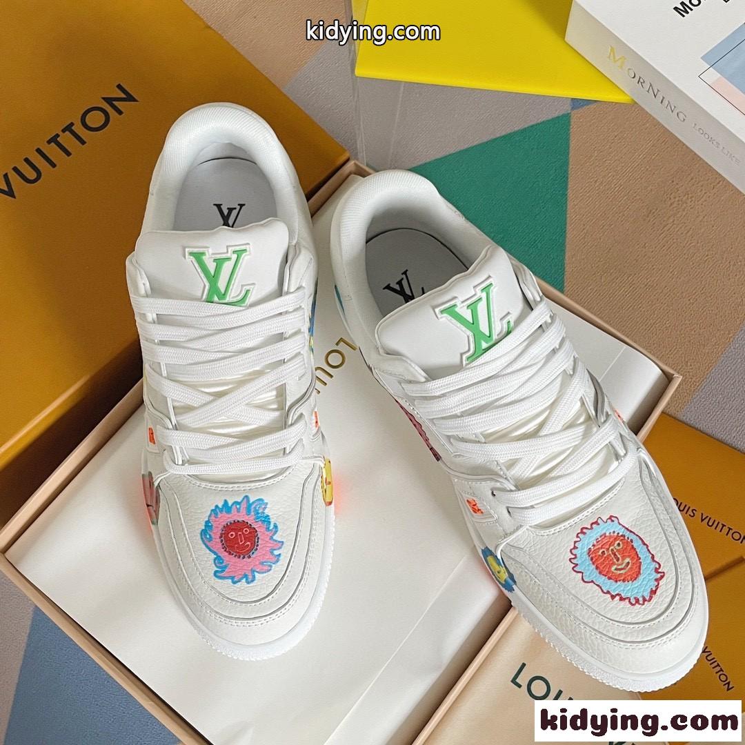 LV × YK LV トレイナー･ライン スニーカー ルイヴィトン スニーカー コピー 人気 ホワイト-2