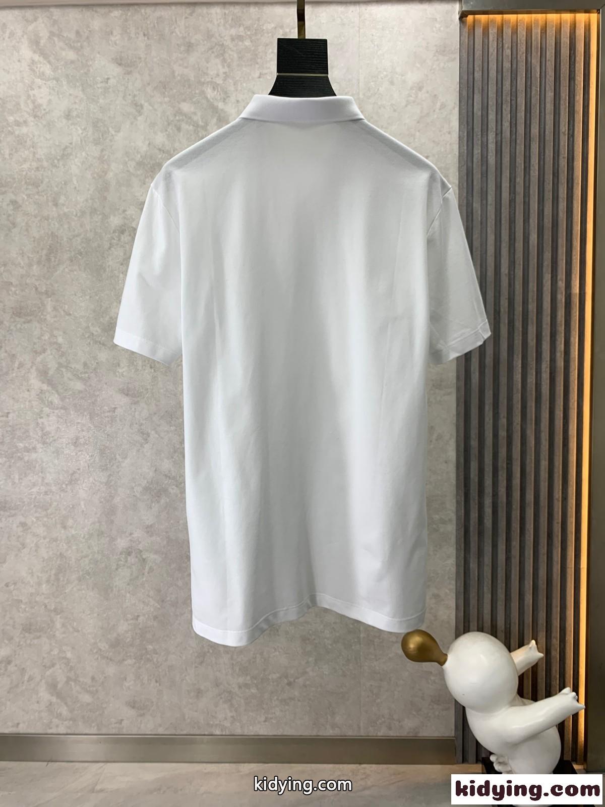 シンプル カジュアル ビジネス 半袖 メンズ ポロシャツ サルヴァトーレ・フェラガモ Tシャツ コピー ホワイト-1