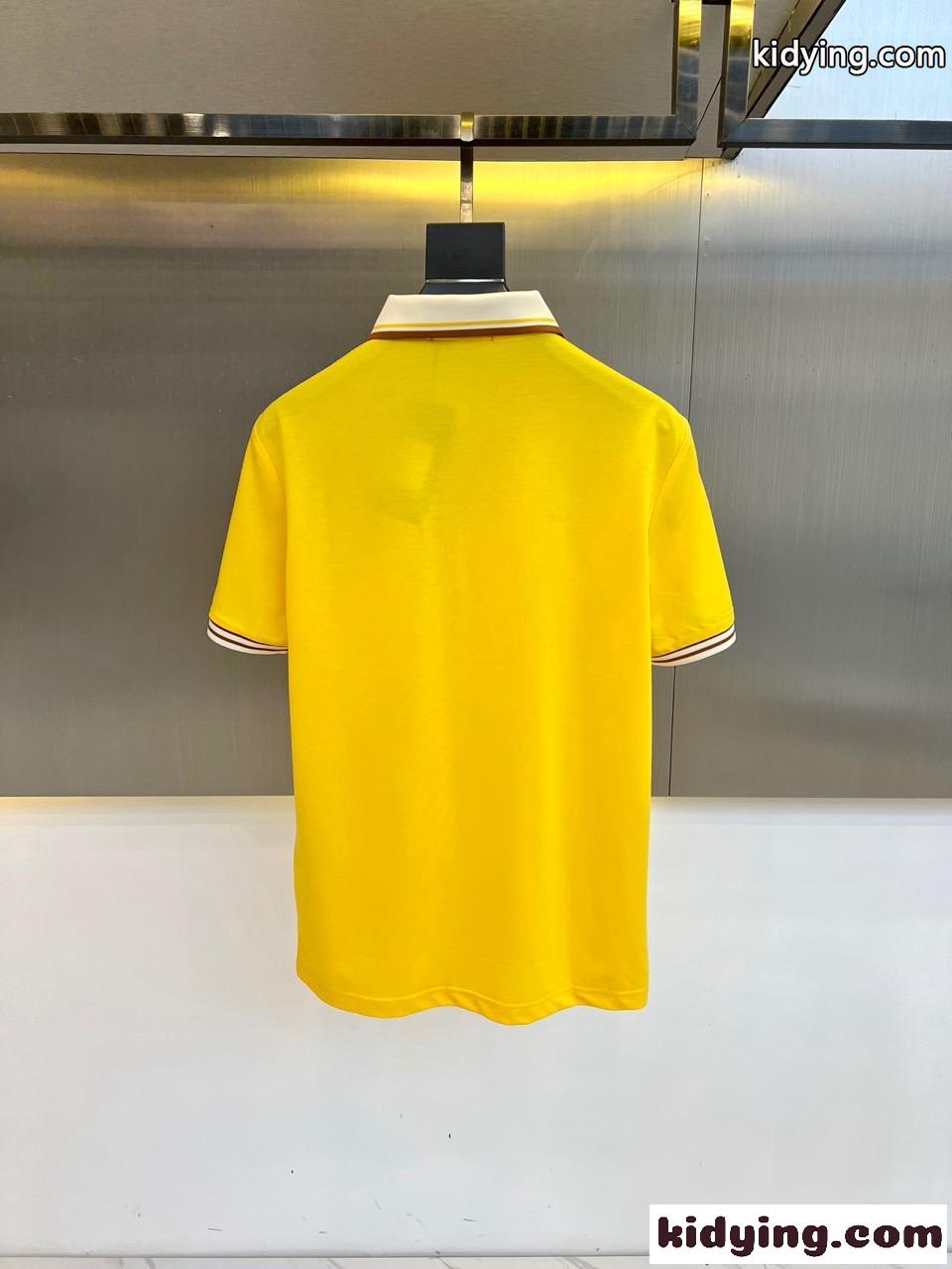 カジュアル コットンピケ ポロシャツ グッチ Tシャツ コピー イエロー-0