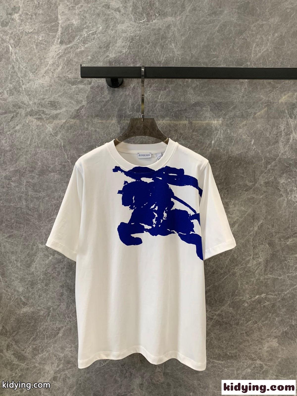 カジュアル プリント コットンTシャツ バーバリー 半袖Tシャツ コピー-0