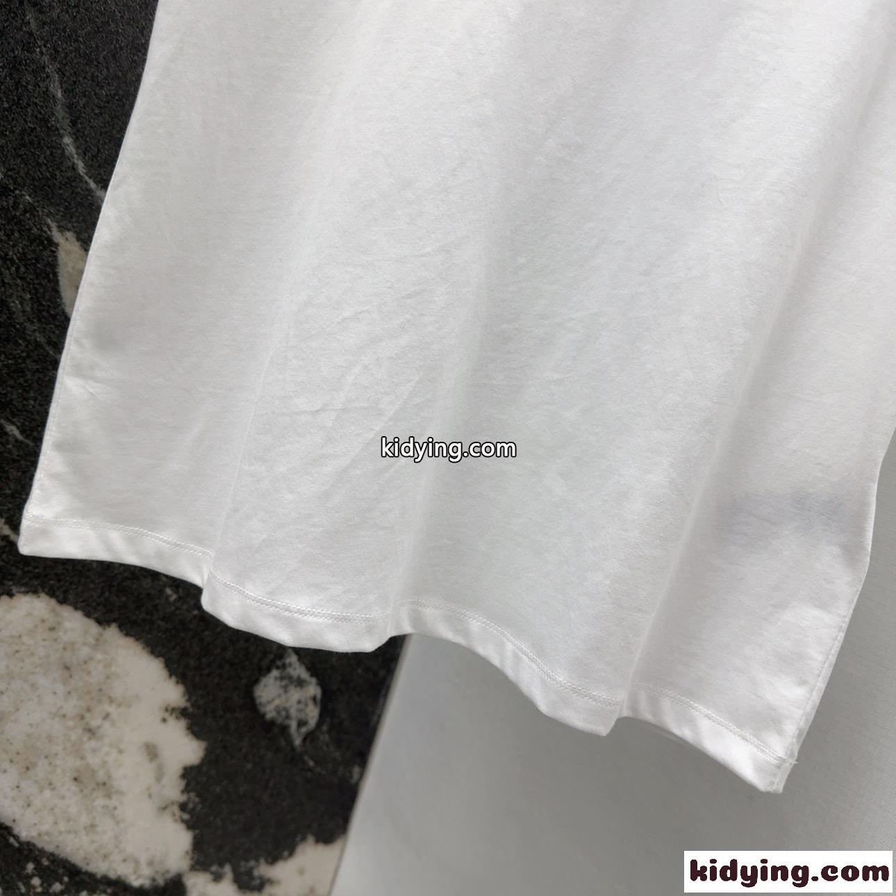 シンプル ロゴ刺繍 Vネック 半袖Tシャツ ラルフローレン Tシャツ コピー ホワイト-1