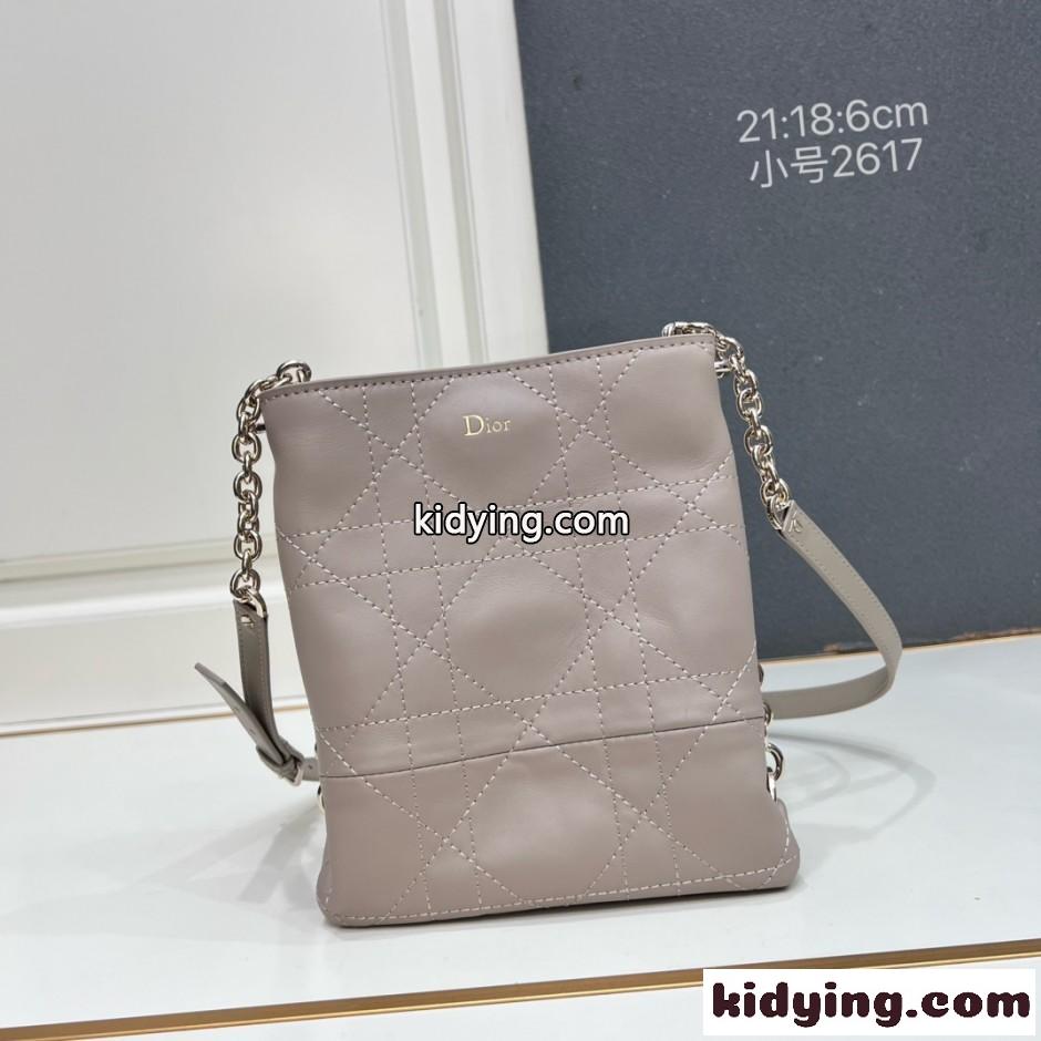 クリスチャン・ディオール Dior Trianon チェーン付き バーティカルバッグ スモール コピー グレージュ-0