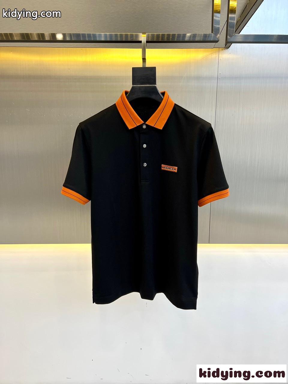 定番 エルメネジルド・ゼニア Tシャツ コピー カジュアル 半袖 ポロシャツ ブラック-1