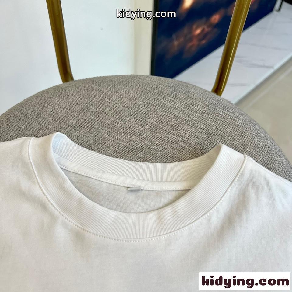 シンプル 着回し ロゴ クルーネック 半袖Tシャツ バレンシアガ Tシャツ コピー ホワイト-2