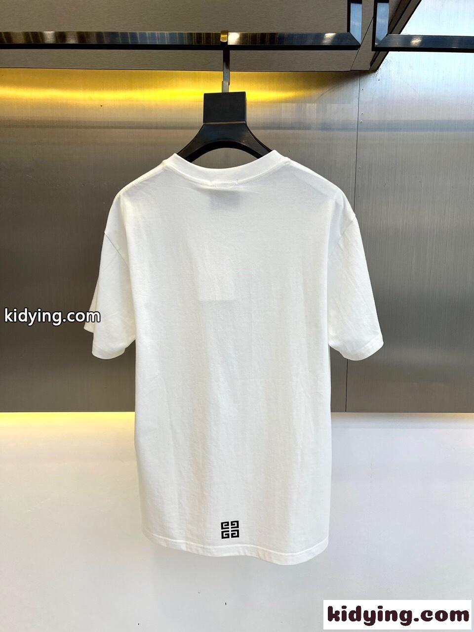 ブランドロゴ イーグルプリント コットンジャージー 半袖Tシャツ ジバンシィ Tシャツ コピー ホワイト-3