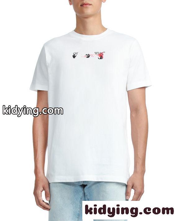 かっこいい プリント クルーネック 着心地いい オフホワイト 半袖Tシャツ コピー カジュアル ゆったり ホワイト ブラック-0