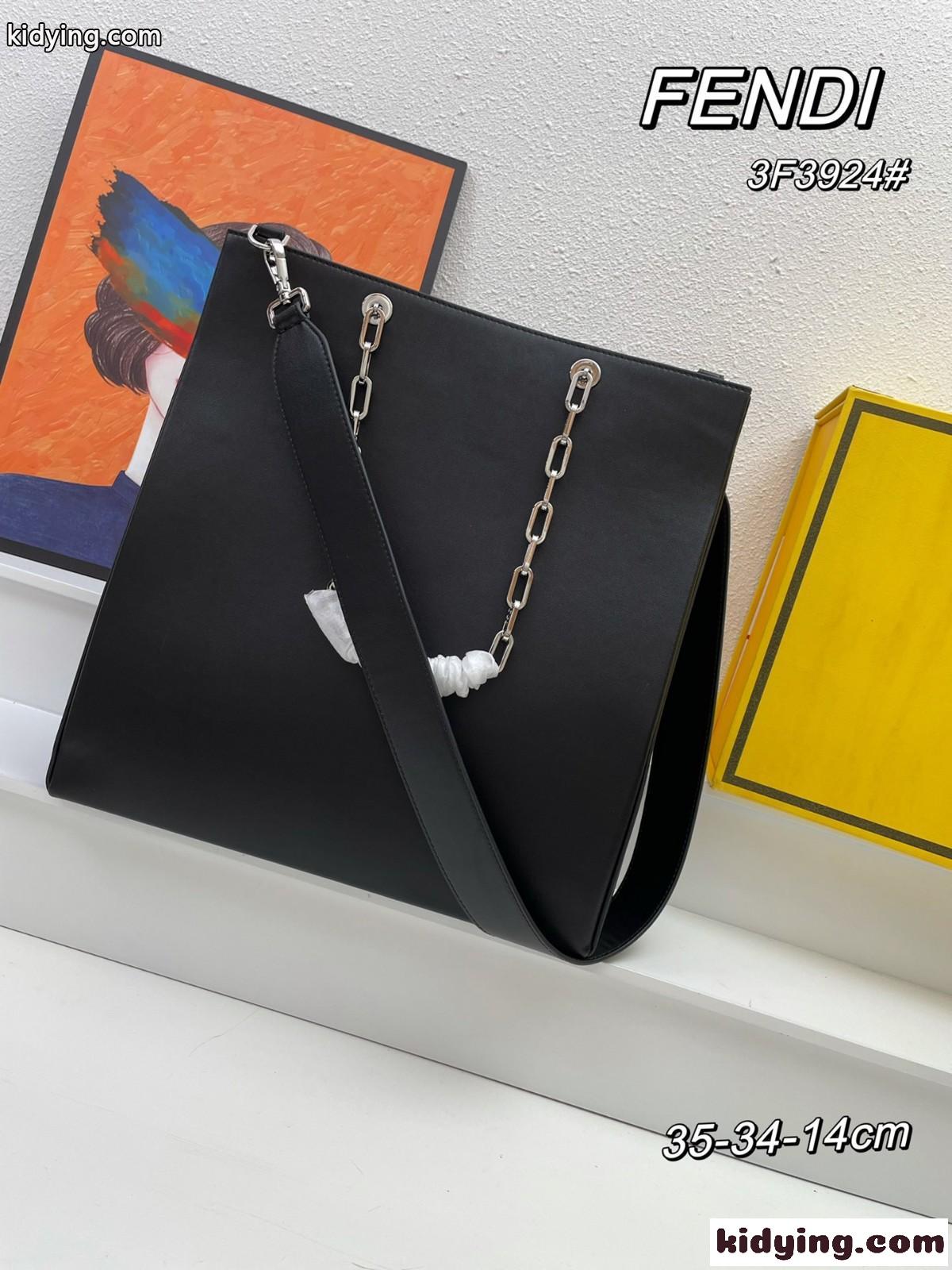 Fendi Pack ミディアム ショッピングバッグ フェンディ バッグ コピー レディース ブラック-2